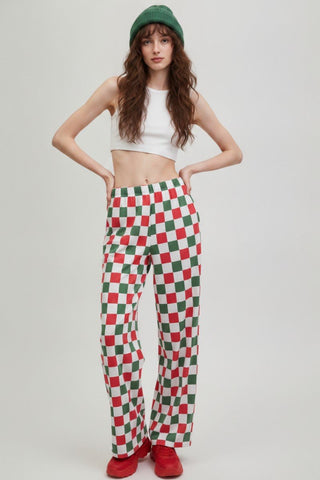 Merry Little Checkered Knit Pants - Boutique Bella BellaPants