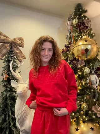 Merry Red Tonal Sweatshirt - Boutique Bella BellaSweatshirt