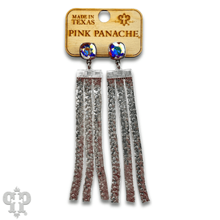 Mesh fringe earring with Austrian crystal - Boutique Bella BellaEarrings