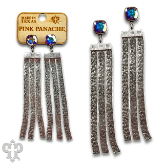 Mesh fringe earring with Austrian crystal - Boutique Bella BellaEarrings