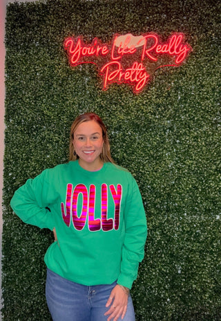 Metallic Jolly Sweatshirt - Boutique Bella BellaSweatshirt