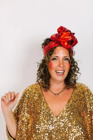 Metallic Red Lame Party Head Wrap - Boutique Bella BellaHead wrap