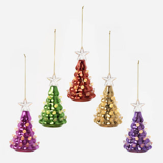 Metallic Tree Ornament with LED Lights - Boutique Bella BellaOrnament