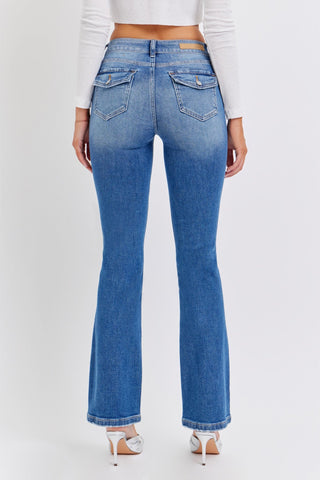 Mid Rise Bootcut Jean with Flap Back Pockets - Boutique Bella BellaJeans