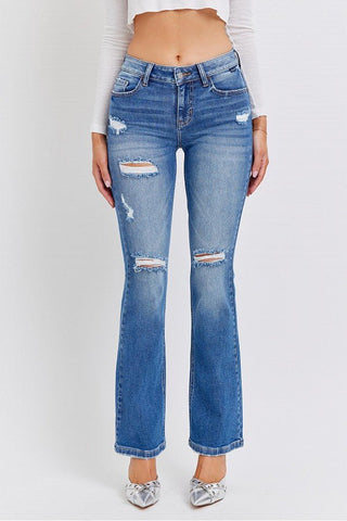 Mid Rise Bootcut Jean with Flap Back Pockets - Boutique Bella BellaJeans