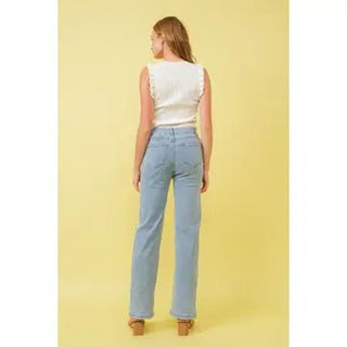 Mid Rise Rainbow Jewel Embellished Denim Jeans - Boutique Bella BellaJeans