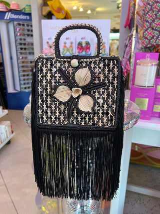 Midnight Bloom Fringe Bag - Boutique Bella BellaPurses