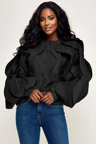 Midnight Drama Blouse - Boutique Bella BellaBlouse