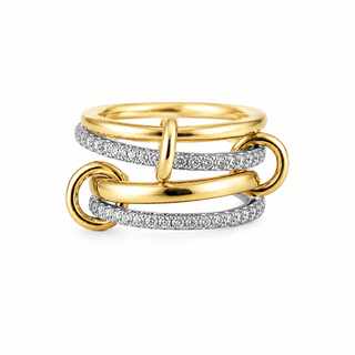 Mina Two Tone Pave Stacked Ring - Boutique Bella BellaRing