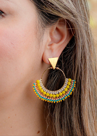 Mini Abanico Yellow Earrings - Boutique Bella BellaEARRINGS