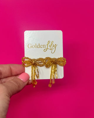 Mini Bow Earrings - Gold - Boutique Bella BellaEarrings