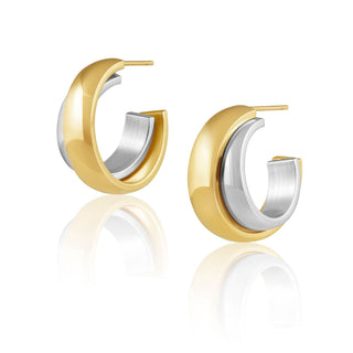 Mini Whitney Two Tone Hoop - Boutique Bella BellaEarrings