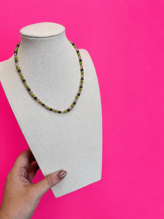Minimalist Beaded Necklace - Green - Boutique Bella BellaNecklaces