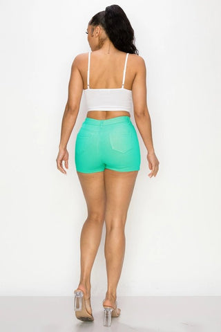 Mint High Waisted Shorts - Boutique Bella BellaShorts