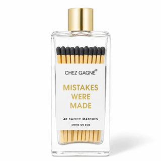 Mistakes Were Made - Glass Bottle Matches - Black - Boutique Bella BellaMatches