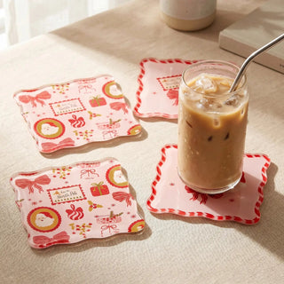 Mistletoe Magic Table Talk Acrylic Coaster Set - Boutique Bella BellaChristmas
