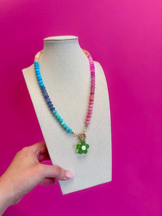 Mix Bead Charm Necklace - Flower - Boutique Bella BellaNecklaces