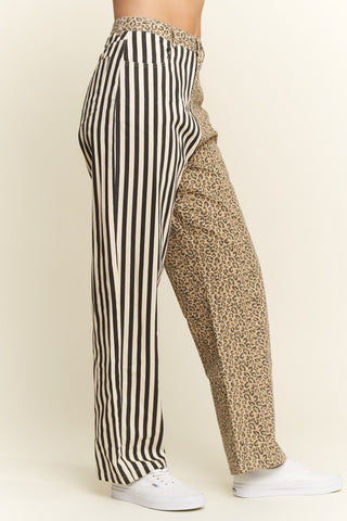 Mix & Match Leopard - Stripe Pants - Boutique Bella BellaPants