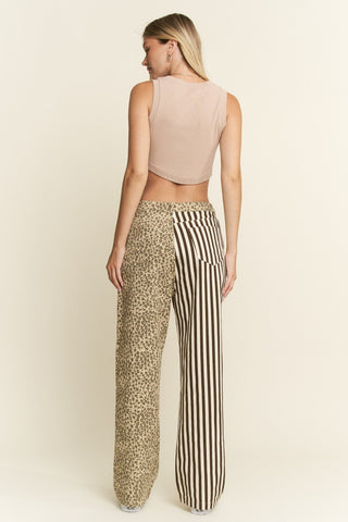 Mix & Match Leopard - Stripe Pants - Boutique Bella BellaPants