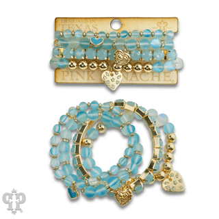 Mixed bead heart charm bracelet - Boutique Bella BellaBracelets