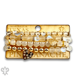 Mixed bead heart charm bracelet - Boutique Bella BellaBracelets