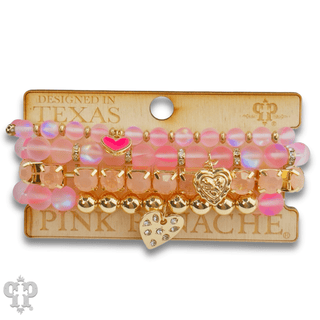 Mixed bead heart charm bracelet - Boutique Bella BellaBracelets
