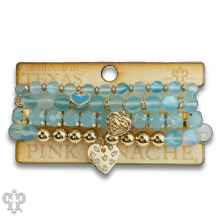 Mixed bead heart charm bracelet - Boutique Bella BellaBracelets