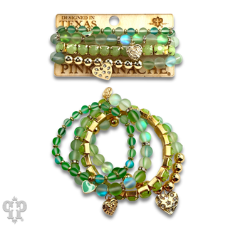 Mixed bead heart charm bracelet - Boutique Bella BellaBracelets