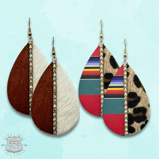 Mixed media teardrop earring last call - Boutique Bella BellaEarrings