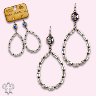 Mixed shape bead teardrop earring with Austrian crystal - LC - Boutique Bella BellaEarrings