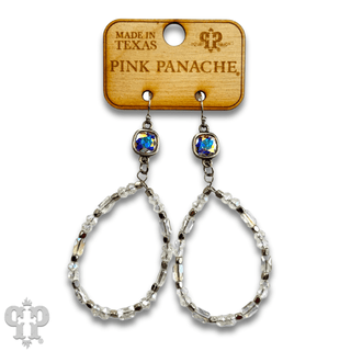 Mixed shape bead teardrop earring with Austrian crystal - LC - Boutique Bella BellaEarrings