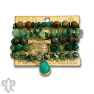 Mixed stone and bead five strand bracelet - LC - Boutique Bella BellaBracelets