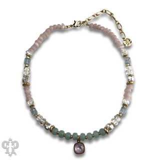 Mixed variety bead necklace with Austrian crystal - Boutique Bella BellaNecklaces