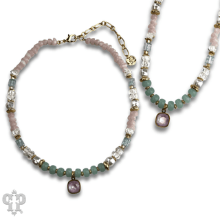 Mixed variety bead necklace with Austrian crystal - Boutique Bella BellaNecklaces