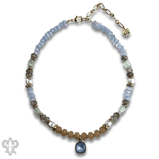 Mixed variety bead necklace with Austrian crystal - Boutique Bella BellaNecklaces