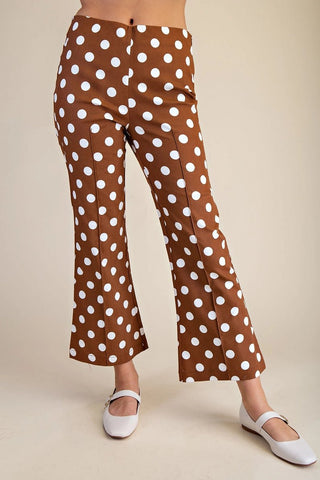 Mocha Dot Flares - Boutique Bella Bellapants