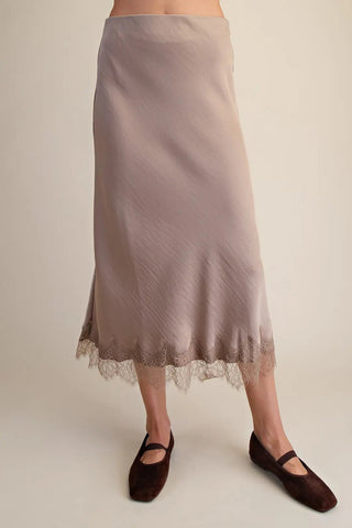 Mocha Lace Midi - Boutique Bella BellaSkirt
