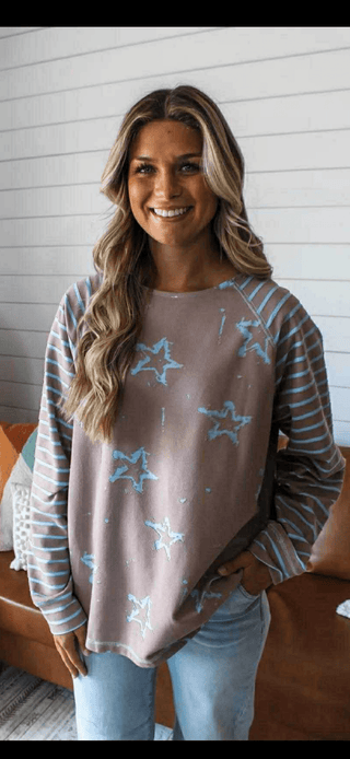 Mocha Starstruck Long Sleeve - Boutique Bella BellaSweater