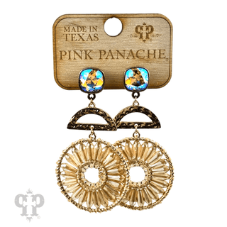 Modern circle earring, Austrian crystal - LC - Boutique Bella BellaEarrings