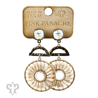 Modern circle earring, Austrian crystal - LC - Boutique Bella BellaEarrings