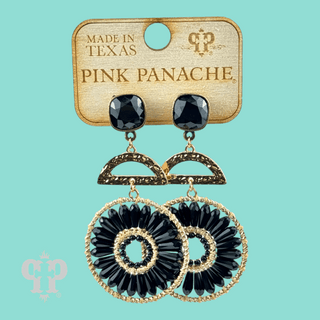 Modern circle earring, Austrian crystal - LC - Boutique Bella BellaEarrings