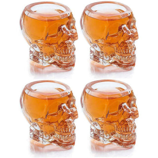 Monkey And Heroes Extra Large Skull Shot Glasses Set Of 4 Use Skull Head Cup For A Whiskey Scoth And - Boutique Bella Bella