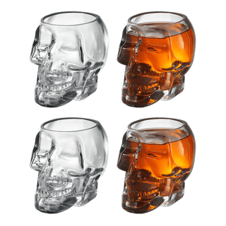 Monkey And Heroes Extra Large Skull Shot Glasses Set Of 4 Use Skull Head Cup For A Whiskey Scoth And - Boutique Bella Bella