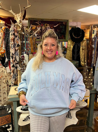 Mono Light Blue LuLu Mac Sweatshirt - Boutique Bella BellaSweatshirt