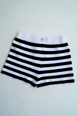 Monochrome Stripe Knit Shorts - Boutique Bella BellaShorts