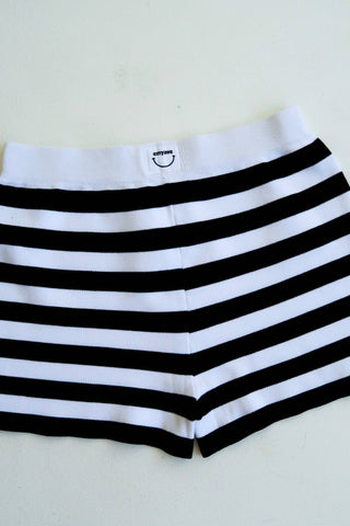 Monochrome Stripe Knit Shorts - Boutique Bella BellaShorts