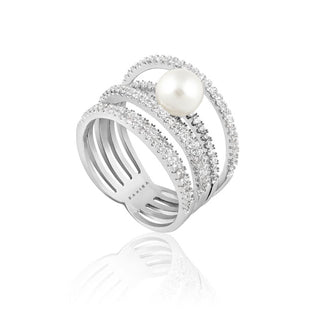 Monroe Layered Pearl Ring - Boutique Bella BellaRings