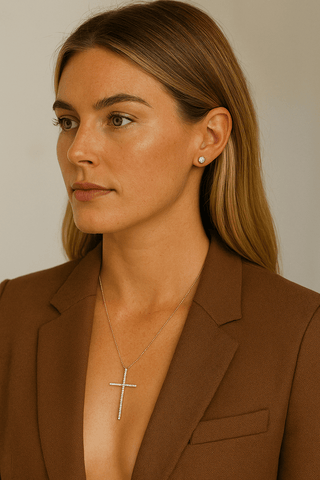 Moriah CZ Cross Necklace - Boutique Bella BellaNecklace