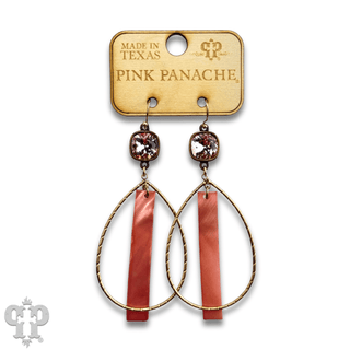 Mother-of-pearl bar teardrop earring with Austrian crystal - Boutique Bella BellaEarrings