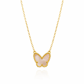 Mother of Pearl Butterfly Pendant Necklace - Boutique Bella BellaNecklace